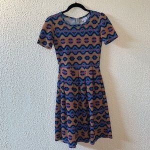 XS Aztec Print LuLaRoe Amelia Dress
